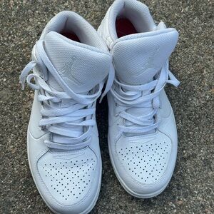 Air Jordan All-White High-Top Basketball Sneakers